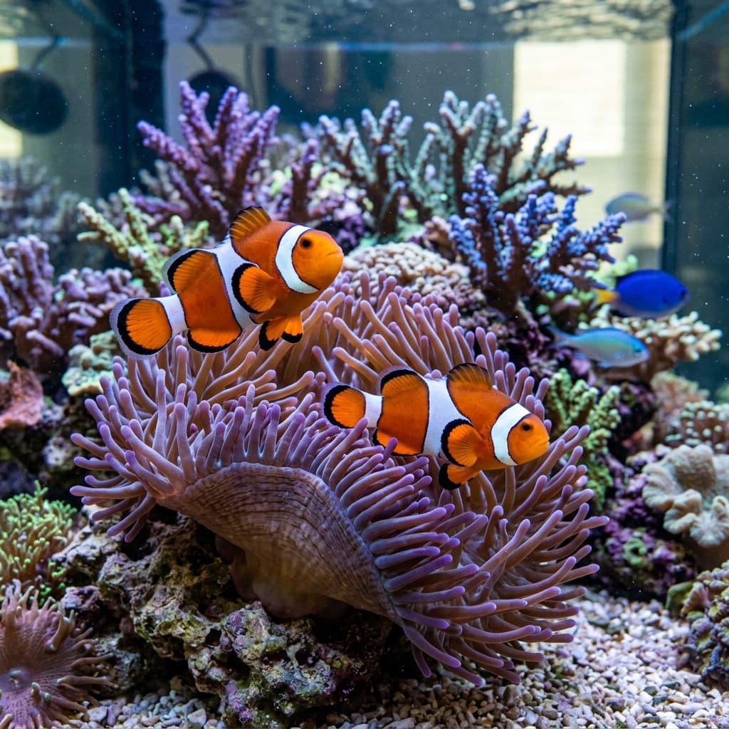 Clownfish swimming